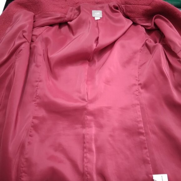 J.Jill | Wool Blend Textured Loose Weave Blazer Jacket Dark Red | Size S - Picture 7 of 10
